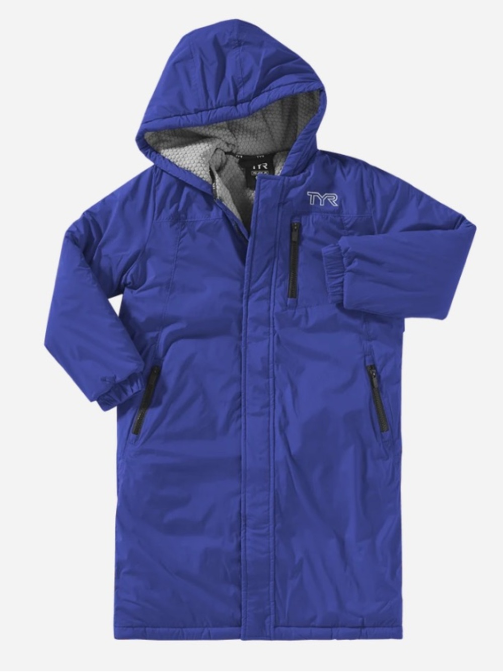 TYR Tech Youth Hydrosphere Parka youth small blue swim team jacket